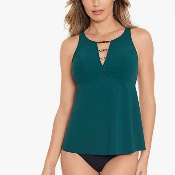 Amoressa Swimwear Northern Lights Nova Soft Cup Skirted Tankini Top - Picture 1 of 7